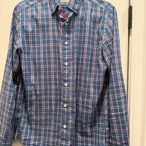 Faherty Blue Plaid Button Down Shirt